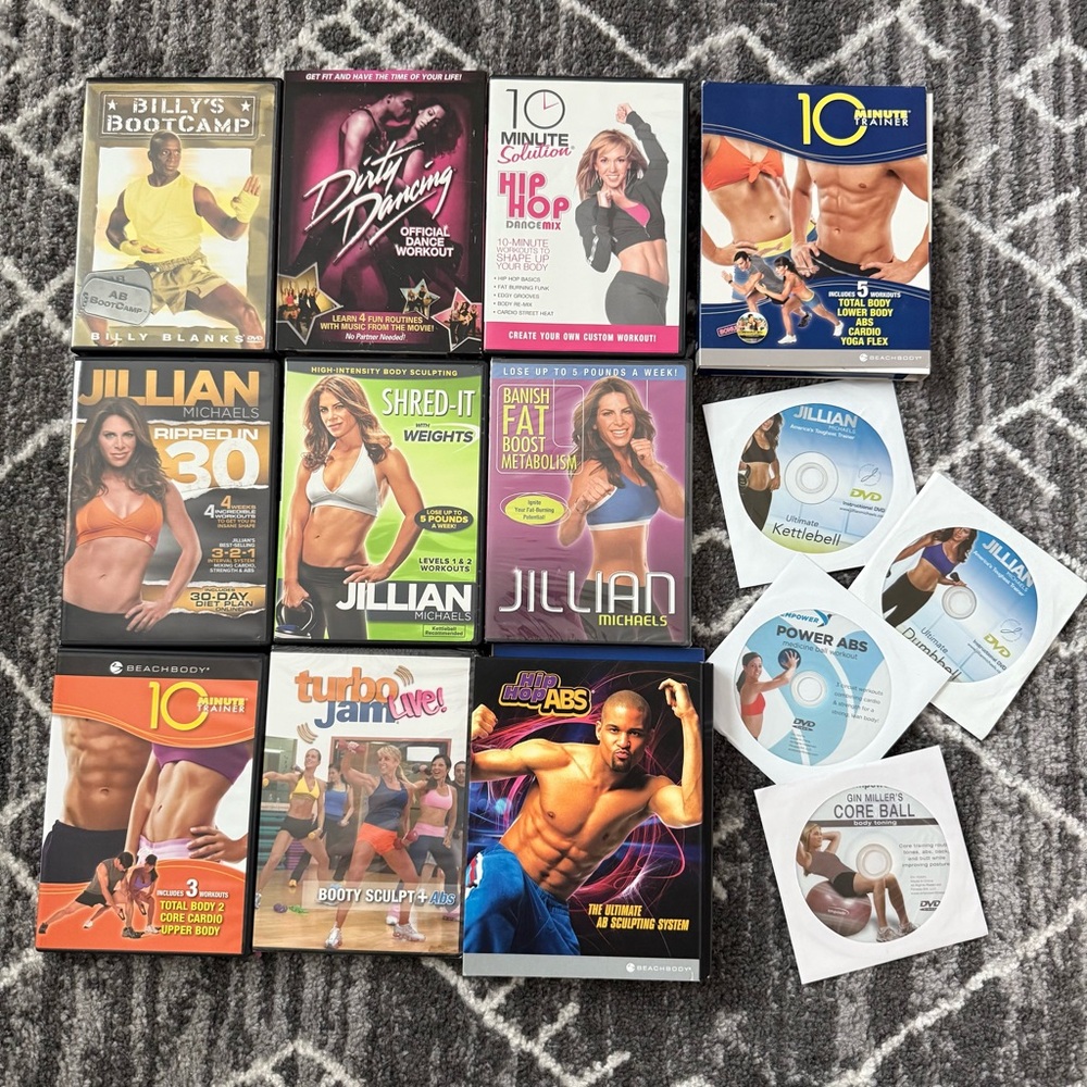💪🏻Workout Bundle 14 DVDs - Beachbody Jillian Michaels Billy Blanks Dirty Dancing